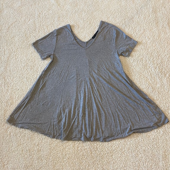 Grace Elements Gray Top Womens Size Small Stretch Short Sleeved Shirt - Picture 1 of 3